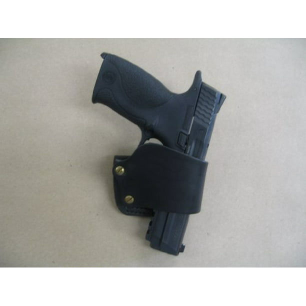Right handed black leather gun holster for Smith & Wesson M&P Shield 45